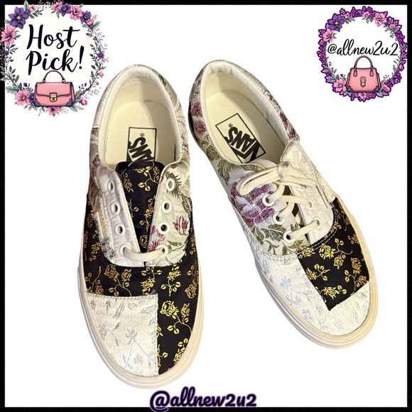• New Vans Era Brocade *Multi HP* Patchwork NEW Size 7.5 Cream Multicolor Shoes - Picture 3 of 17